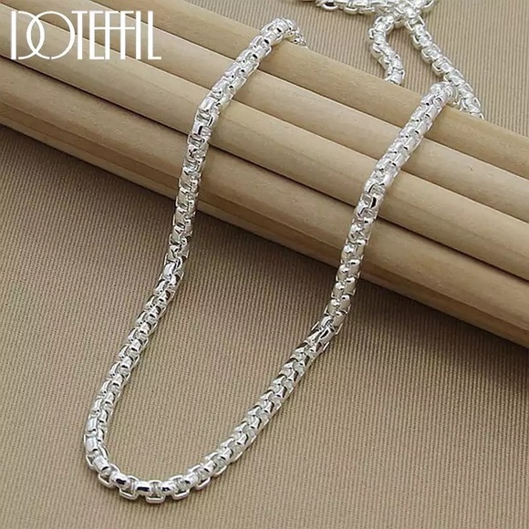 925 Sterling Silver Round Box Chain - Picture 6 of 7